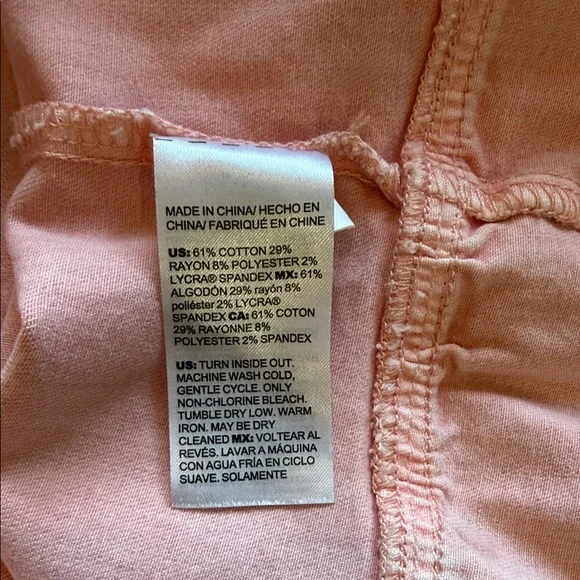 Chico's Soft Pink Denim Jacket with Frayed Peplum Hem - Picture 7 of 7